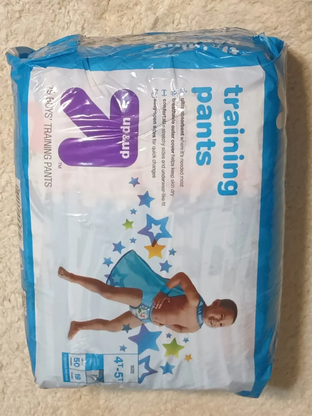 NIP ~ Up & Up's Boys' Disposable Training Pants - 4T-5T - 19 Ct. Package